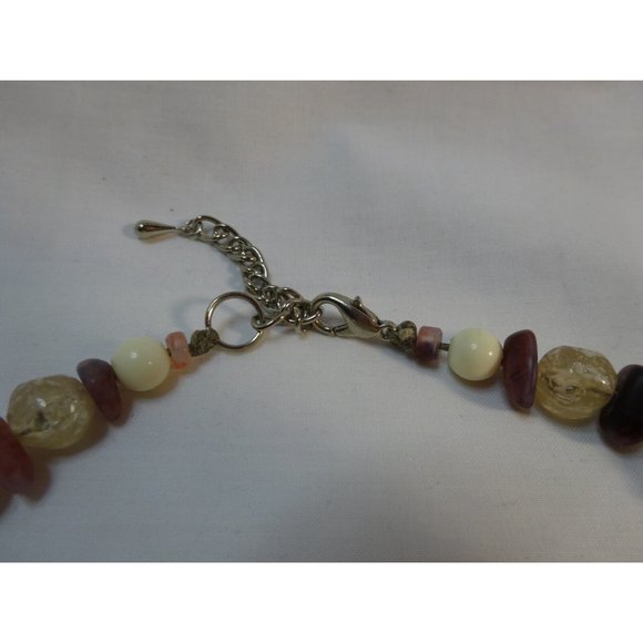 Mixed CHUNKY Beads Statement NECKLACE Pinks Acrylic Artsy 21" adjustable - Picture 8 of 8